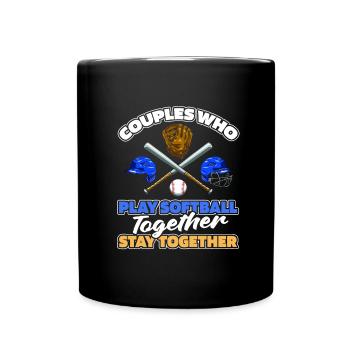 Softball Pair - Full Colour Mug - black - Front