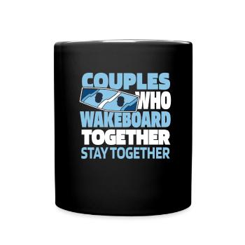 Wakeboard Wakeboarder Paar - Tasse einfarbig - Schwarz - Vorne