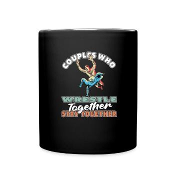 Wrestling Wrestler Paar - Tasse einfarbig - Schwarz - Vorne