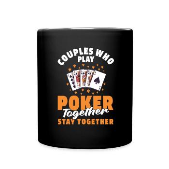 Poker Paar - Tasse einfarbig - Schwarz - Vorne