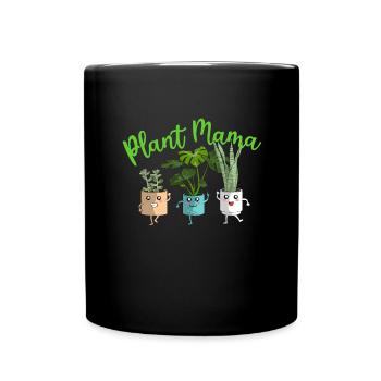 Plant Mama Plants Lady Plant Lovers - Full Colour Mug - black - Front