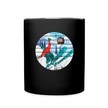 Domaine skiable ski skieurs d’hiver - Mug uni - noir - Devant