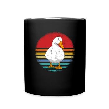 Retro Vintage Duck - Duck Lovers - Full Colour Mug - black - Front