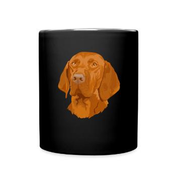 Magyar Vizsla Kurzhaariger Ungarischer Vorstehhund - Tasse einfarbig - Schwarz - Vorne