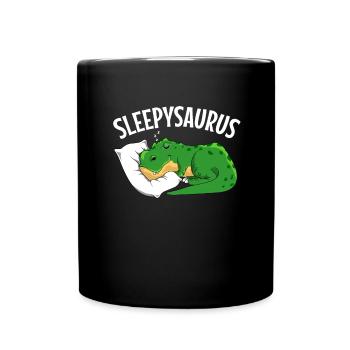 Sleepysaurus Dinosaur Pajamas Pajamas - Full Colour Mug - black - Front