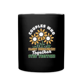 Paire de tournesols - Mug uni - noir - Devant