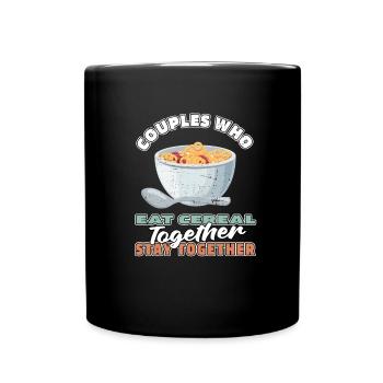 Breakfast Muesli Cereal Couple - Full Colour Mug - black - Front