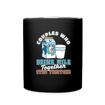 Paire de lait de vache - Mug uni - noir - Devant