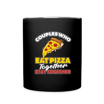 Couple de pizzas - Mug uni - noir - Devant
