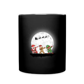 Christmas Girl Boys Dabbing Santa Xmas - Full Colour Mug - black - Front