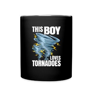 This boy loves tornado meteorologist - Full Colour Mug - black - Front