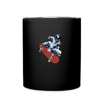 Skateboard Skater Astronaut - Full Colour Mug - black - Front