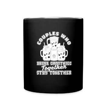 Smoothie Paar - Tasse einfarbig - Schwarz - Vorne