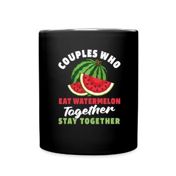 Paire de pastèques - Mug uni - noir - Devant