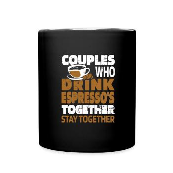 Kaffee Espresso Paar - Tasse einfarbig - Schwarz - Vorne