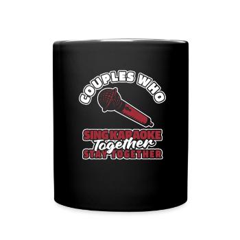 Karaoke Couple - Full Colour Mug - black - Front