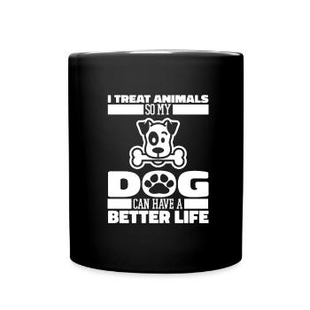 Tierarzt Veterinär Hund - Tasse einfarbig - Schwarz - Vorne