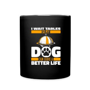 Serveur Serveuse Chien - Mug uni - noir - Devant