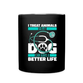 Tierarzt Veterinär Hund - Tasse einfarbig - Schwarz - Vorne