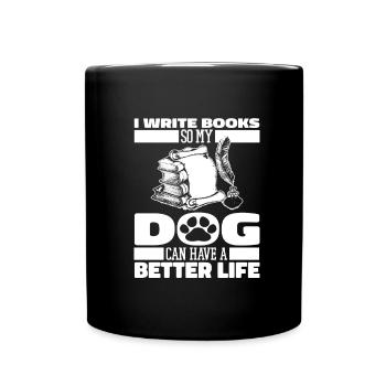 Schriftsteller Autor Hund - Tasse einfarbig - Schwarz - Vorne