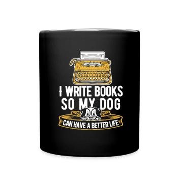 Writer Author Dog - Full Colour Mug - black - Front
