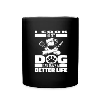 Chien de cuisine cuisinier - Mug uni - noir - Devant