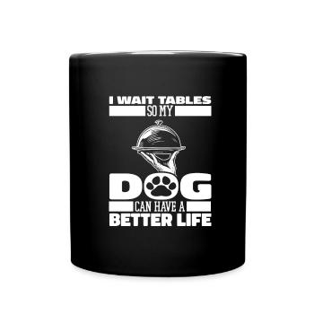 Serveur Serveuse Chien - Mug uni - noir - Devant