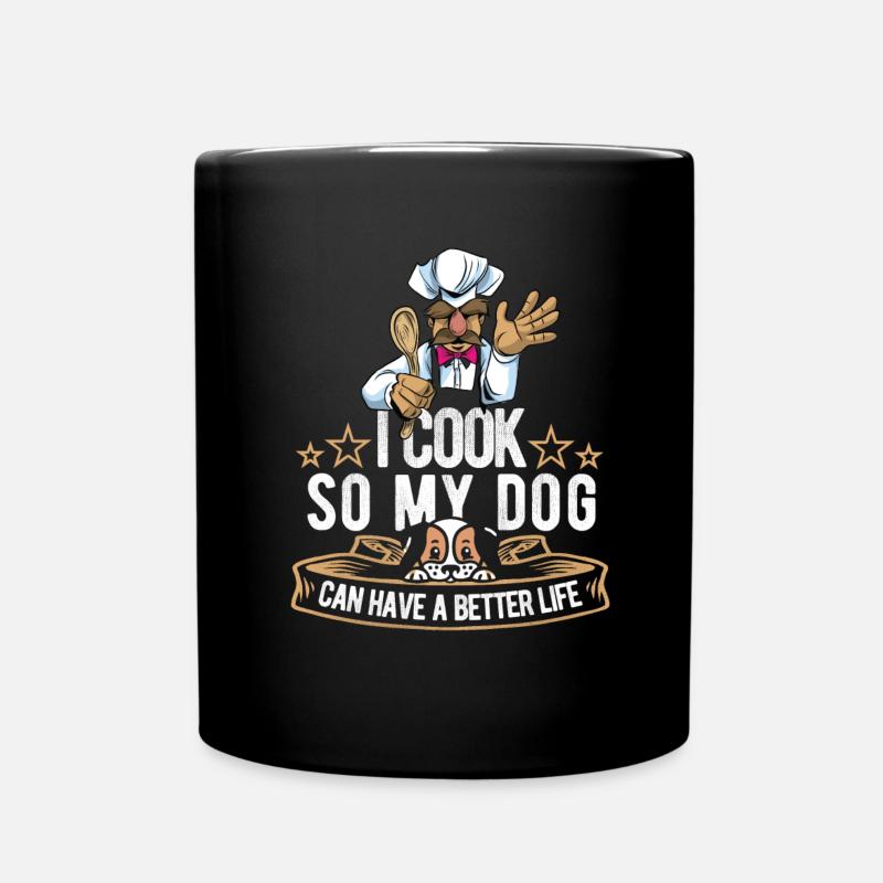 Koch Kochen Hund - Tasse einfarbig - Schwarz
