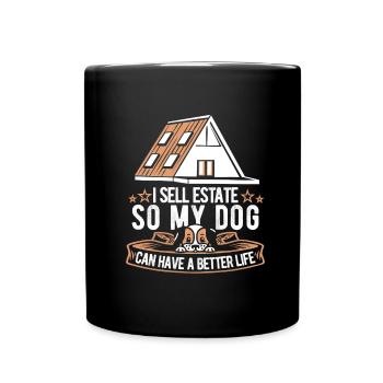 Real Estate Agent Dog - Full Colour Mug - black - Front