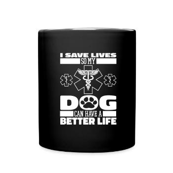 Service ambulancier paramédical Chien paramédical - Mug uni - noir - Devant