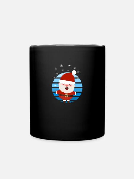 sweet Santa Claus snowflakes - Full Colour Mug - black