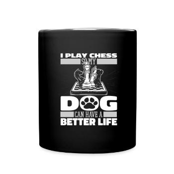Chess Dog - Full Colour Mug - black - Front