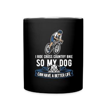 Cross Country Mountain Bike Mtb Dog - Full Colour Mug - black - Front