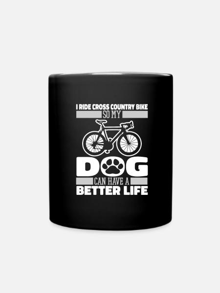 Cross Country Mountain Bike Mtb Hund - Tasse einfarbig - Schwarz