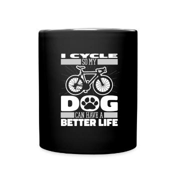 Vélo de route Cycliste Chien - Mug uni - noir - Devant