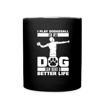 Chien de ballon chasseur - Mug uni - noir - Devant