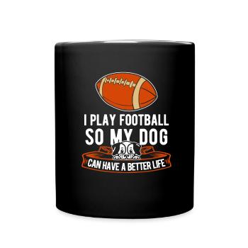 Chien de football américain - Mug uni - noir - Devant