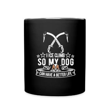 Chien d’escalade sur glace - Mug uni - noir - Devant