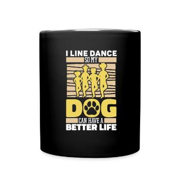 Line Dance Dog - Full Colour Mug - black - Front