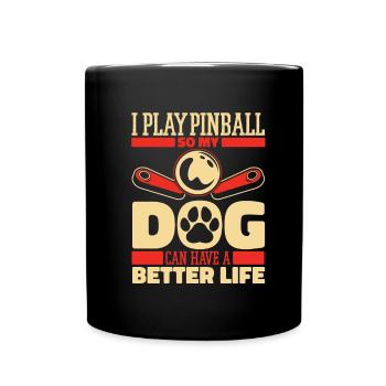 Chien de flipper - Mug uni - noir - Devant