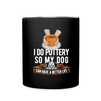 Pottery Dog - Full Colour Mug - black - Front
