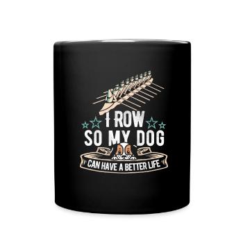 Rudern Ruderer Hund - Tasse einfarbig - Schwarz - Vorne