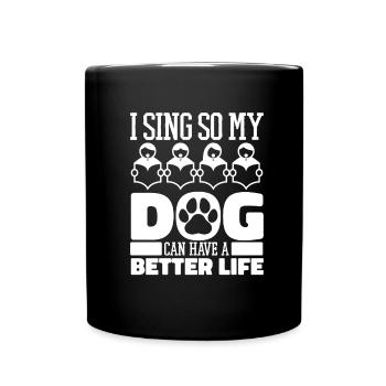 Chorale Chanteur Chien - Mug uni - noir - Devant
