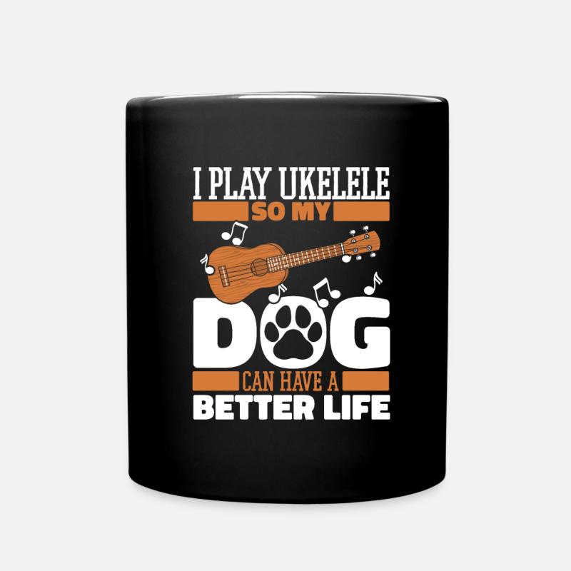 Ukulele Hund - Tasse einfarbig - Schwarz