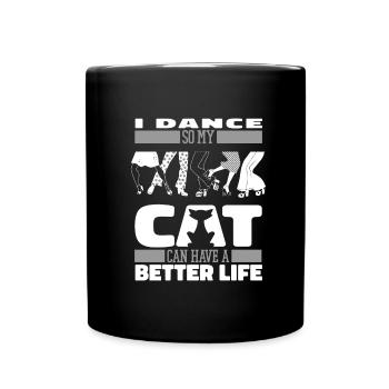 Dance teacher cat - Full Colour Mug - black - Front