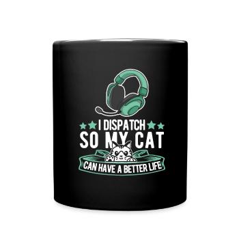 Emergency call control center cats - Full Colour Mug - black - Front
