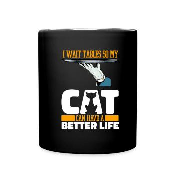 Serveur Serveuse Cat - Mug uni - noir - Devant