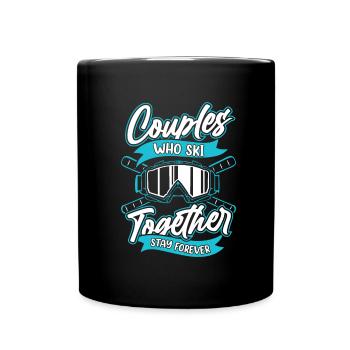 Skiing Apres Ski Couple - Full Colour Mug - black - Front