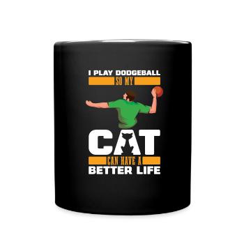 Chat de ballon chasseur - Mug uni - noir - Devant
