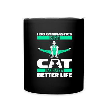 Rsg Turnen Sportgymnastik Katze - Tasse einfarbig - Schwarz - Vorne